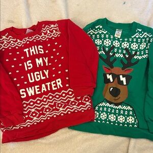 kids size 5T Festive Kids Sweater Set - Red and Green